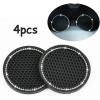 imageValleycomfy 4PCS Bling Car Coasters Universal Vehicle Bling Car Accessories 275 inch Silicone Anti Slip Crystal Rhinestone Cup Holder Coasters for Car BlackWhite