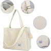 imageValleycomfy Corduroy Tote Bag for Women Travel Crossbody Bag Purse Women Shoulder Bags Work Handbags Everyday Hobo BagBeige