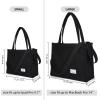 imageValleycomfy Corduroy Tote Bag for Women Travel Crossbody Bag Purse Women Shoulder Bags Work Handbags Everyday Hobo BagBlack