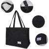 imageValleycomfy Corduroy Tote Bag for Women Travel Crossbody Bag Purse Women Shoulder Bags Work Handbags Everyday Hobo BagBlack
