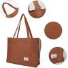 imageValleycomfy Corduroy Tote Bag for Women Travel Crossbody Bag Purse Women Shoulder Bags Work Handbags Everyday Hobo BagBrown