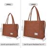 imageValleycomfy Corduroy Tote Bag for Women Travel Crossbody Bag Purse Women Shoulder Bags Work Handbags Everyday Hobo BagBrown