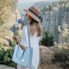 imageValleycomfy Corduroy Tote Bag for Women Travel Crossbody Bag Purse Women Shoulder Bags Work Handbags Everyday Hobo BagLight Blue