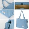 imageValleycomfy Corduroy Tote Bag for Women Travel Crossbody Bag Purse Women Shoulder Bags Work Handbags Everyday Hobo BagLight Blue