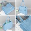 imageValleycomfy Corduroy Tote Bag for Women Travel Crossbody Bag Purse Women Shoulder Bags Work Handbags Everyday Hobo BagLight Blue