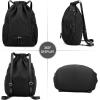 imageValleycomfy Drawstring Backpack with Wet PocketWaterproof Drawstring BagGym Backpack for BeachPoolSwim and TravelPurpleBlack