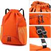imageValleycomfy Drawstring Backpack with Wet PocketWaterproof Drawstring BagGym Backpack for BeachPoolSwim and TravelPurpleOrange