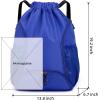 imageValleycomfy Drawstring Backpack with Wet PocketWaterproof Drawstring BagGym Backpack for BeachPoolSwim and TravelPurpleSapphire Blue