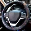 imageValleycomfy Steering Wheel Cover for Women Men Bling Bling Crystal Diamond Sparkling Car SUV Wheel Protector Universal Fit 15 Inch Black with Blue DiamondStandard Size14quot 1215quot 14Black with Colorful Diamond