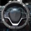 imageValleycomfy Steering Wheel Cover for Women Men Bling Bling Crystal Diamond Sparkling Car SUV Wheel Protector Universal Fit 15 Inch Black with Blue DiamondStandard Size14quot 1215quot 14Black with White Diamond