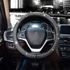 imageValleycomfy Steering Wheel Cover for Women Men Bling Bling Crystal Diamond Sparkling Car SUV Wheel Protector Universal Fit 15 Inch Black with Blue DiamondStandard Size14quot 1215quot 14Black with White Diamond