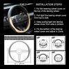 imageValleycomfy Steering Wheel Cover with Microfiber Leather for Car Truck SUV 15 inch PinkBeige