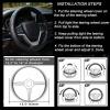 imageValleycomfy Steering Wheel Cover with Microfiber Leather for Car Truck SUV 15 inch PinkBlack
