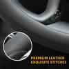 imageValleycomfy Steering Wheel Cover with Microfiber Leather for Car Truck SUV 15 inch PinkBlack