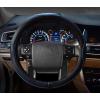 imageValleycomfy Steering Wheel Covers Universal 15 inch  Genuine Leather Breathable Anti Slip ampamp Odor Free Black with Black Lines M14quot 1215quot 14Black with Blue Lines
