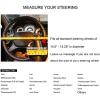 imageValleycomfy Steering Wheel Covers Universal 15 inch  Genuine Leather Breathable Anti Slip ampamp Odor Free Black with Black Lines M14quot 1215quot 14Coffee