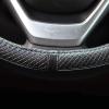 imageValleycomfy Steering Wheel Covers Universal 15 inch  Genuine Leather Breathable Anti Slip ampamp Odor Free Black with Red Lines M14quot 1215quot 14Black with Black Lines