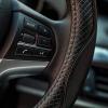imageValleycomfy Steering Wheel Covers Universal 15 inch  Genuine Leather Breathable Anti Slip ampamp Odor Free Black with Red Lines M14quot 1215quot 14Black with Black Lines