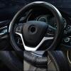 imageValleycomfy Steering Wheel Covers Universal 15 inch  Genuine Leather Breathable Anti Slip ampamp Odor Free Black with Red Lines M14quot 1215quot 14Black with Black Lines