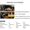 imageValleycomfy Steering Wheel Covers Universal 15 inch  Genuine Leather Breathable Anti Slip ampamp Odor Free Black with Red Lines M14quot 1215quot 14Black with Black Lines