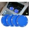 imageValleycomfy 4PCS Bling Car Coasters Universal Vehicle Bling Car Accessories 275 inch Silicone Anti Slip Crystal Rhinestone Cup Holder Coasters for Car Royal Blue1