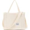 imageValleycomfy Corduroy Tote Bag for Women Travel Crossbody Bag Purse Women Shoulder Bags Work Handbags Everyday Hobo BagBeige