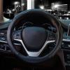 imageValleycomfy Leather Steering Wheel Covers Universal 15 inch Breathable Anti Slip ampamp Odor Free Black with Red LinesM14quot 1215quot 14White