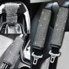 imageValleycomfy Soft Velvet Seat Belt Shoulder Pads with Bling Rhinestones Car Bling Seat Belt Covers for Women Crystal Handbrake Cover Bling Ring Set 4 Pack Set Universal
