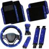 imageValleycomfy Steering Wheel Cover for Women Men Bling Bling Crystal Diamond Sparkling Car SUV Wheel Protector Universal Fit 15 Inch Black with Blue DiamondStandard Size14quot 1215quot 14Blue Diamond Set