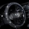 imageValleycomfy Steering Wheel Cover for Women Men Bling Bling Crystal Diamond Sparkling Car SUV Wheel Protector Universal Fit 15 Inch Black with Blue DiamondStandard Size14quot 1215quot 14Black with White Diamond