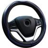 imageValleycomfy Steering Wheel Covers Universal 15 inch  Genuine Leather Breathable Anti Slip ampamp Odor Free Black with Red Lines M14quot 1215quot 14Black with Blue Lines