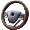 imageValleycomfy Steering Wheel Covers Universal 15 inch  Genuine Leather Breathable Anti Slip ampamp Odor Free Black with Red Lines M14quot 1215quot 14Coffee