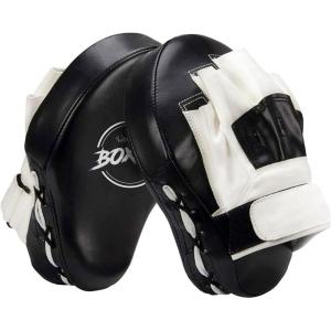 imageValleycomfy Boxing Curved Focus Punching Mitts Leatherette Training Hand PadsBlack White