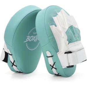 imageValleycomfy Boxing Curved Focus Punching Mitts Leatherette Training Hand PadsCyan