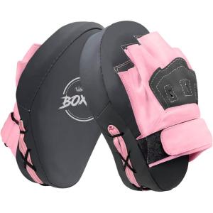imageValleycomfy Boxing Curved Focus Punching Mitts Leatherette Training Hand PadsGray Pink