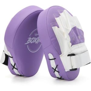 imageValleycomfy Boxing Curved Focus Punching Mitts Leatherette Training Hand PadsPurple