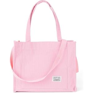 imageValleycomfy Corduroy Tote Bag for Women Travel Crossbody Bag Purse Women Shoulder Bags Work Handbags Everyday Hobo BagPink