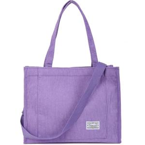 imageValleycomfy Corduroy Tote Bag for Women Travel Crossbody Bag Purse Women Shoulder Bags Work Handbags Everyday Hobo BagPurple
