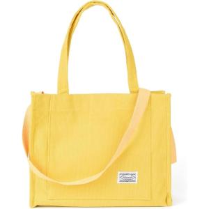 imageValleycomfy Corduroy Tote Bag for Women Travel Crossbody Bag Purse Women Shoulder Bags Work Handbags Everyday Hobo BagYellow