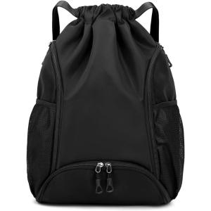 imageValleycomfy Drawstring Backpack with Wet PocketWaterproof Drawstring BagGym Backpack for BeachPoolSwim and TravelPurpleBlack