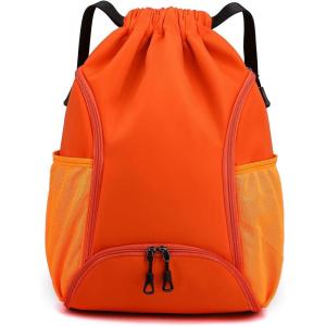 imageValleycomfy Drawstring Backpack with Wet PocketWaterproof Drawstring BagGym Backpack for BeachPoolSwim and TravelPurpleOrange