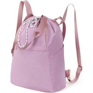 imageValleycomfy Drawstring Backpack with Wet PocketWaterproof Drawstring BagGym Backpack for BeachPoolSwim and TravelPurplePurple