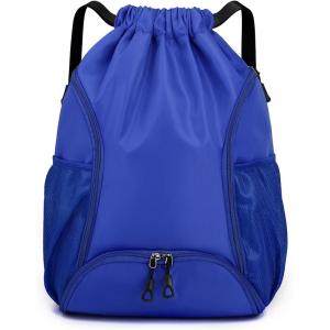 imageValleycomfy Drawstring Backpack with Wet PocketWaterproof Drawstring BagGym Backpack for BeachPoolSwim and TravelPurpleSapphire Blue