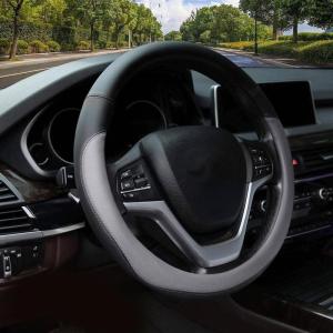 imageValleycomfy Steering Wheel Cover with Microfiber Leather for Car Truck SUV 15 inch PinkGray
