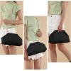 imageValleycomfy Beach ClutchWoven Clutch PursesCloud Dumpling Pouch PurseCrossbody BagsHollow Evening Bag for WomenBlack