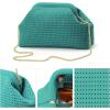 imageValleycomfy Beach ClutchWoven Clutch PursesCloud Dumpling Pouch PurseCrossbody BagsHollow Evening Bag for WomenEmerald Green