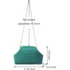imageValleycomfy Beach ClutchWoven Clutch PursesCloud Dumpling Pouch PurseCrossbody BagsHollow Evening Bag for WomenEmerald Green