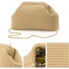 imageValleycomfy Beach ClutchWoven Clutch PursesCloud Dumpling Pouch PurseCrossbody BagsHollow Evening Bag for WomenKhaki