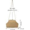imageValleycomfy Beach ClutchWoven Clutch PursesCloud Dumpling Pouch PurseCrossbody BagsHollow Evening Bag for WomenKhaki