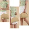 imageValleycomfy Beach ClutchWoven Clutch PursesCloud Dumpling Pouch PurseCrossbody BagsHollow Evening Bag for WomenKhaki